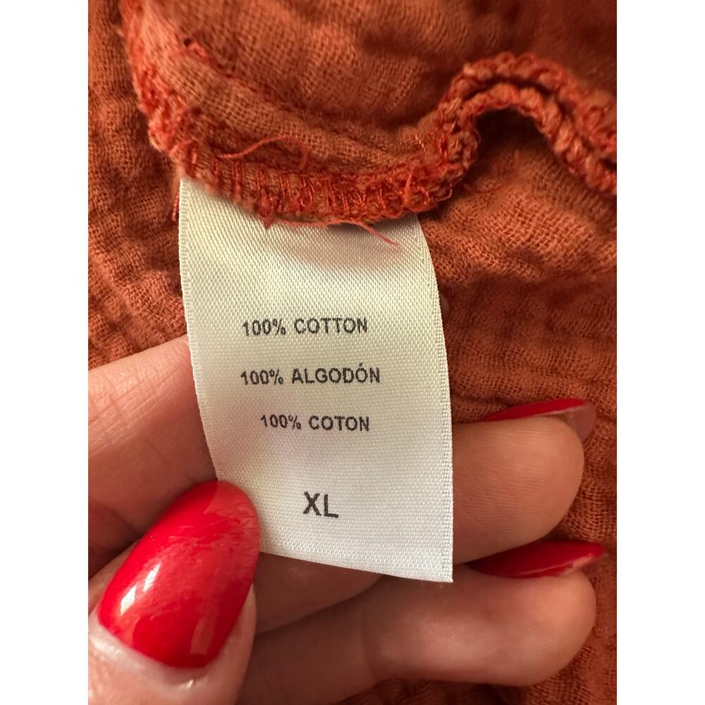 Rachel Pally - Gauze Amerie Shirt Dress - Persimmon- XL - Picture 13 of 14